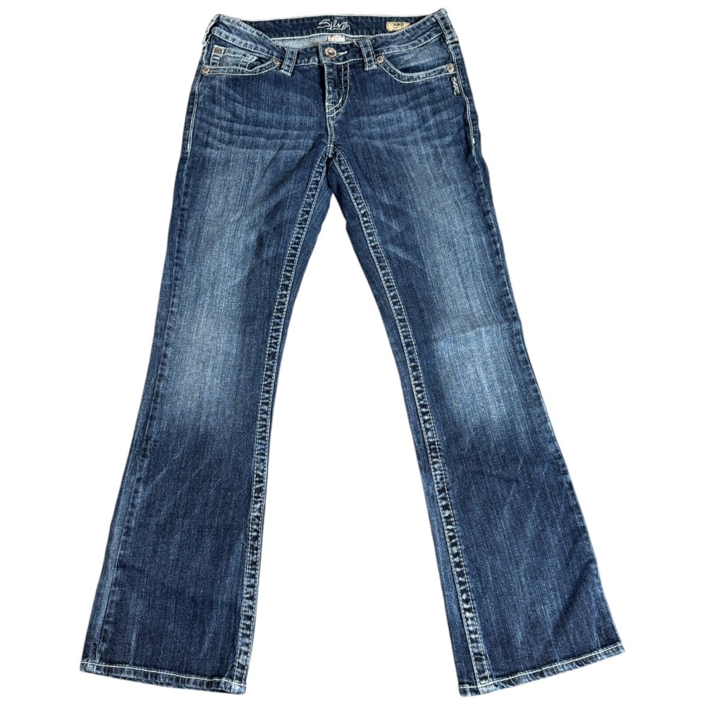 Silver Jeans Aiko 29x33 BootCut Boot Denim Distressed Dark Wash Denim 90s‎ Y2K